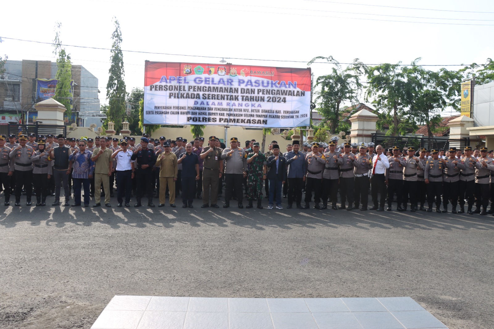 Polres Pamekasan Apel Gelar Pasukan Pengamanan Pilkada Serentak 2024, Sukma Firdaus Apresiasi Dukungan Kepolisian