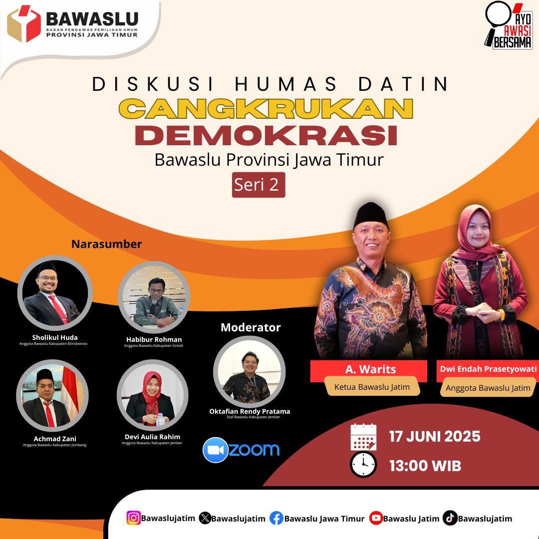 Cangkrukan Demokrasi Kedua Bahas Penguatan Peran Humas dan Data Informasi di Bawaslu se-Jatim